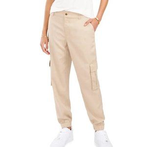 Vince Camuto Tan soft lyocell Cargo Pant Size M Nordstrom Belt loops Elastic